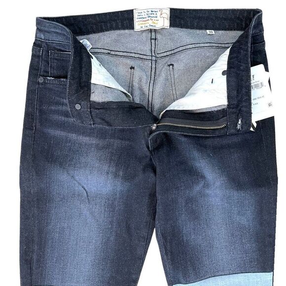 Sandrine Rose By Free People Dark Black Frayed Denim Jeans for Women NWT - Picture 4 of 16